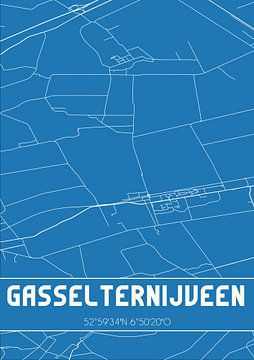 Blauwdruk | Landkaart | Gasselternijveen (Drenthe) van Rezona