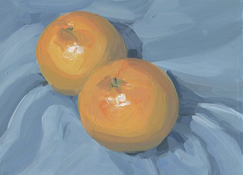 Stillleben mit frischen Orangen