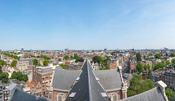 Vue panoramique sur Amsterdam au printemps depuis la tour Westerkerk sur Sjoerd van der Wal Photographie