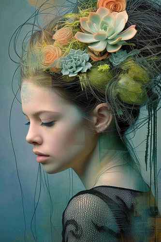 Profil latéral, portrait d'une femme : Silent Flora