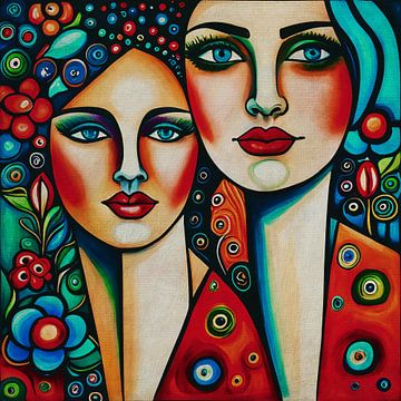 Twin sisters looking straight at you no.26 by Jan Keteleer