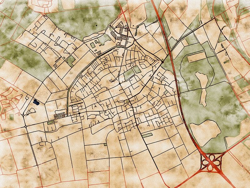 Map of Kerpen with the style 'Serene Summer' by Maporia