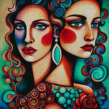 Twin sisters looking straight at you no.21 by Jan Keteleer
