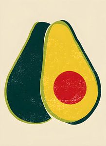 Avocado in grafischer Form