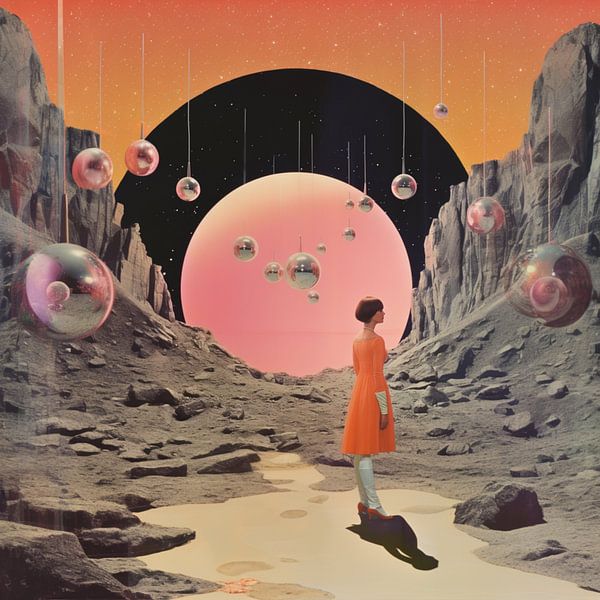 Round Space Collage Art by Samantha Hearn