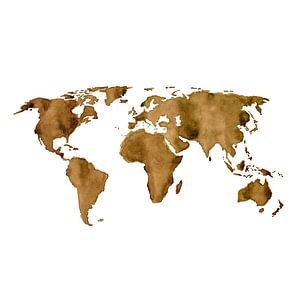 Wereldkaart van Espresso koffie | Wandcirkel van WereldkaartenShop