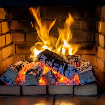 Cosy open fire by Poster Art Shop