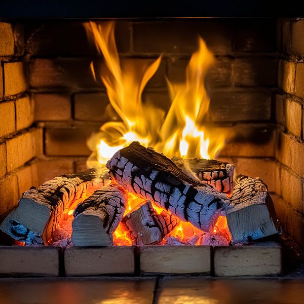 Feu de cheminée confortable par Poster Art Shop