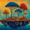 Die schwebende Insel | Surrealistische Naturlandschaft von KRAB