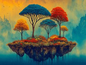 Die schwebende Insel | Surrealistische Naturlandschaft
