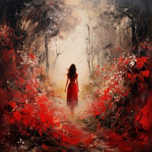 Dame in Rot