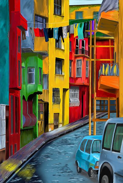 Stat balat Istanbul Turquie bâtiments colorés par Wouter Wissink