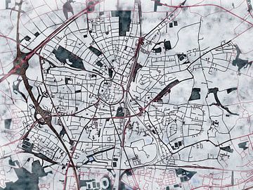 Kaart van Recklinghausen in de stijl 'White Winter' van Maporia
