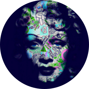 Motiv Marlene Dietrich - Ozeanien Blue - Dadaismus Nonsens van Felix von Altersheim