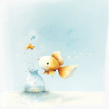 Der Goldfisch und die Milchflasche | Kinderzimmer von Karina Brouwer