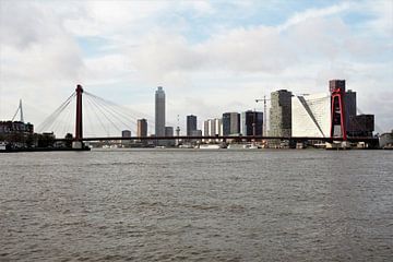 The famous red Willemsbrug in Rotterdam by Travelled4u