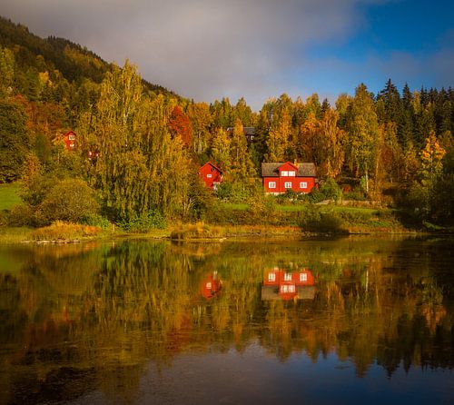Herbst in Lillehammer in Oppland Norwegen von Hamperium Photography
