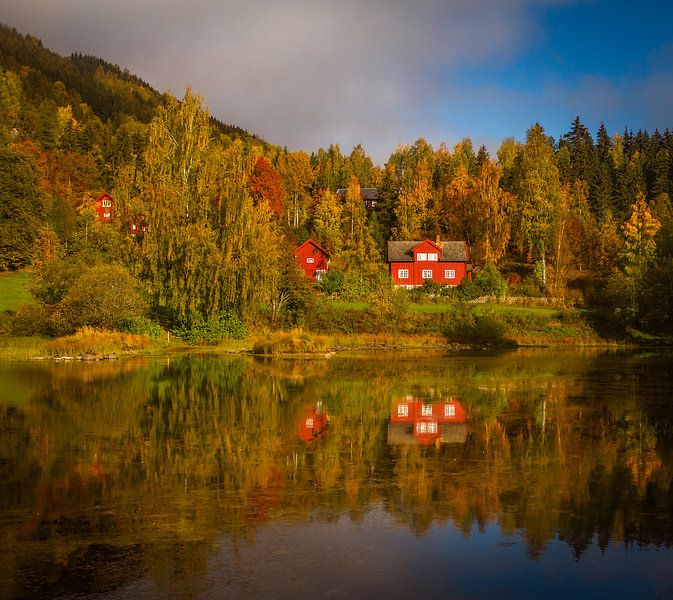Autumn in Lillehammer in Oppland Norway. by Hamperium Photography