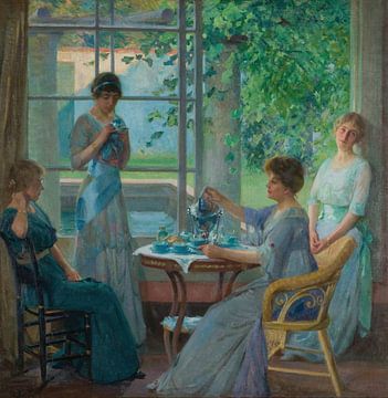 Robert Vonnoh-Portret van Ellen Axson Wilson en haar drie dochters