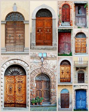 Italienische Holztür Collage