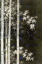 Asian bamboo forest with geometric pattern
