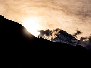 Gergeti au coucher du soleil