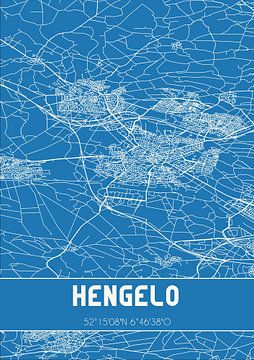 Blauwdruk | Landkaart | Hengelo (Overijssel) van Rezona