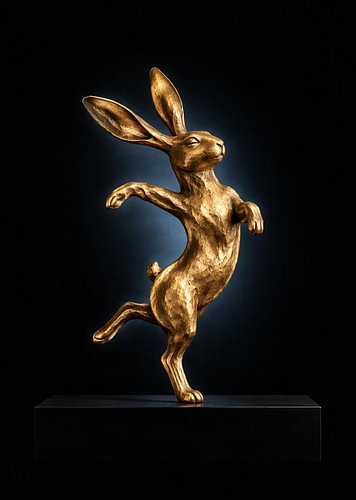 The Golden Dancing Hare – part of the series of golden hares