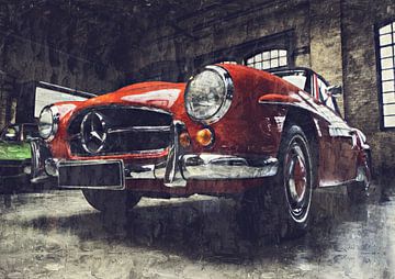 Mercedes Benz 190SL (painting) by Bert Hooijer