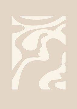 Grafische kunst Gewoon simpel – Beige 2.0 – Muur galerie - Japandi – Abstract van Design by Pien