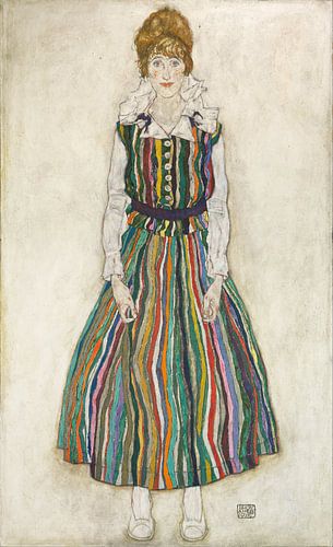 Portret van Edith (de vrouw van de kunstenaar's), Egon Schiele