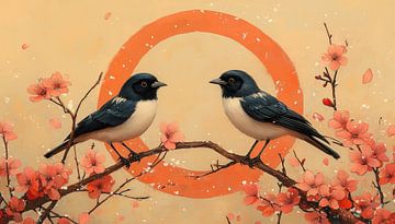 Vogels en een cirkel panorama van TheXclusive Art