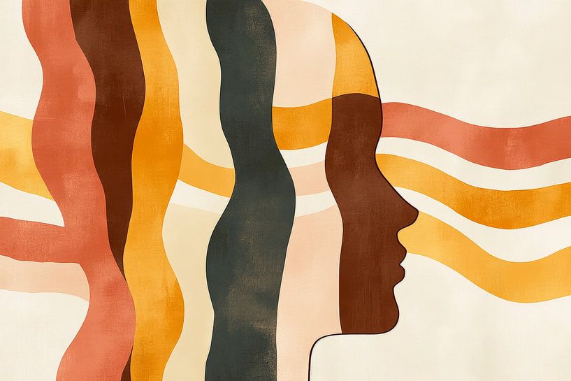 Golven van gedachten - Abstract portret van Poster Art Shop