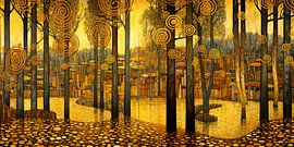 Abstrakte goldene Landschaft