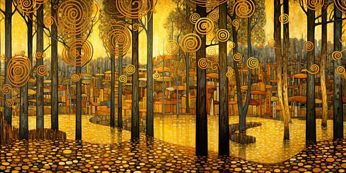 Abstract gouden landschap