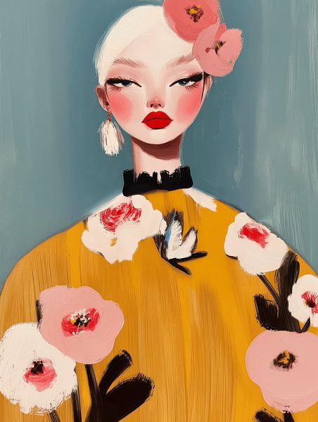 Colourful modern portrait by Carla Van Iersel