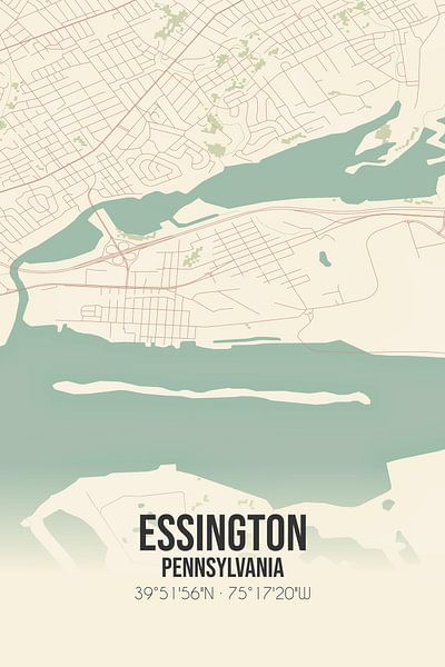 Vintage map of Essington (Pennsylvania), USA. by Prints of Place