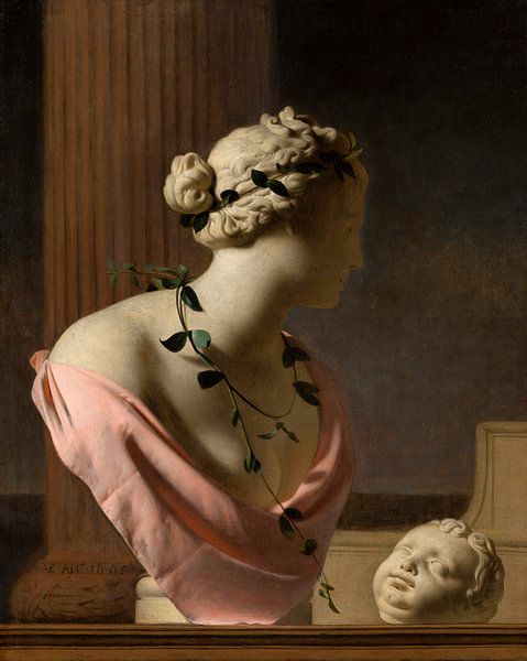 Trompe l'Oeil mit einer Büste der Venus, Caesar van Everdingen von Meisterhafte Meister