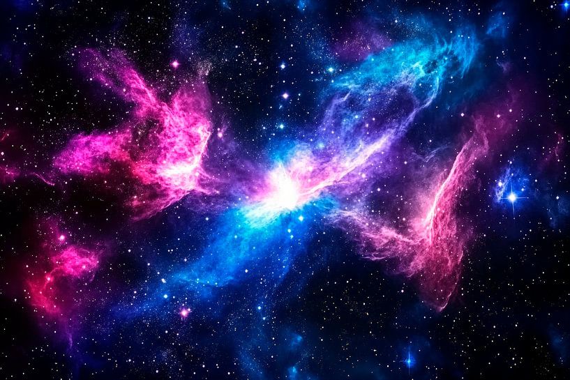 Colourful galactic nebula play by Poster Art Shop