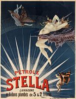 oude poster met reclame voor petroleum van Stella uit 1897