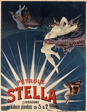 oude poster met reclame voor petroleum van Stella uit 1897 van Atelier Liesjes