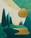 Bäume in der Sonne abstrakte Landschaft von Tanja Udelhofen Miniaturansicht