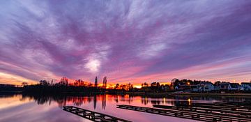Coucher de soleil au Donkmeer Berlare Flandre orientale sur Danny Decant