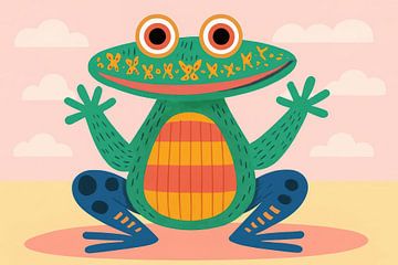 Cheerful frog with patterns by Imperial Art House
