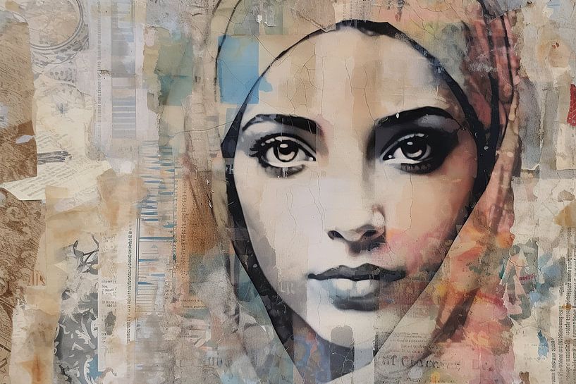 Femke | Portrait moderne Mixed Media par La collection ARTEO