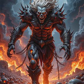 ZARTHORYX – Ein Dämon läuft durch das brennende Tal der Schädel von INFERAURUM