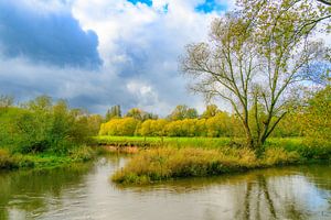 River Dinkel winding through an autumn landscape