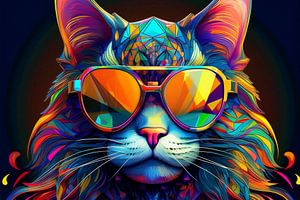 Katze mit Sonnenbrille
