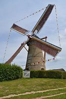 Moulin à blé Oostvoorne avec drapeaux