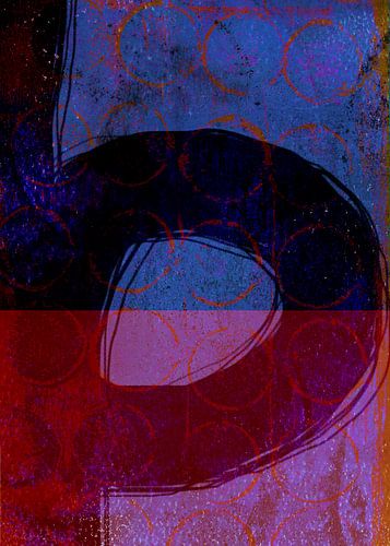 Art abstrait coloré Formes en bleu, rose, violet.